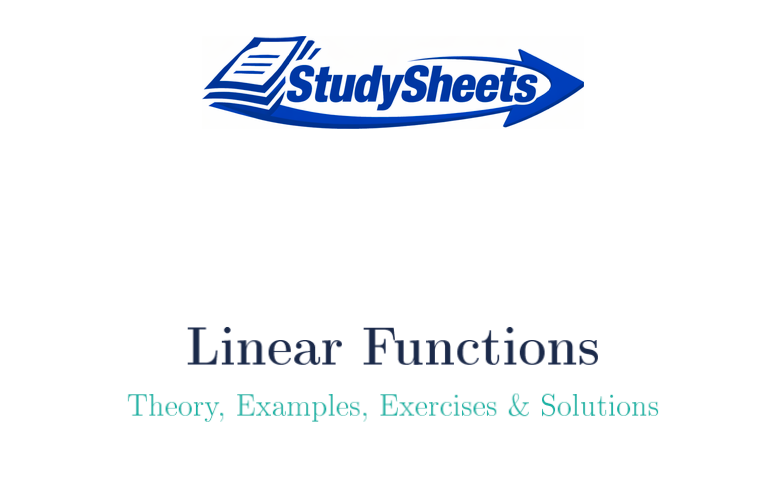 Linear Functions Study Script