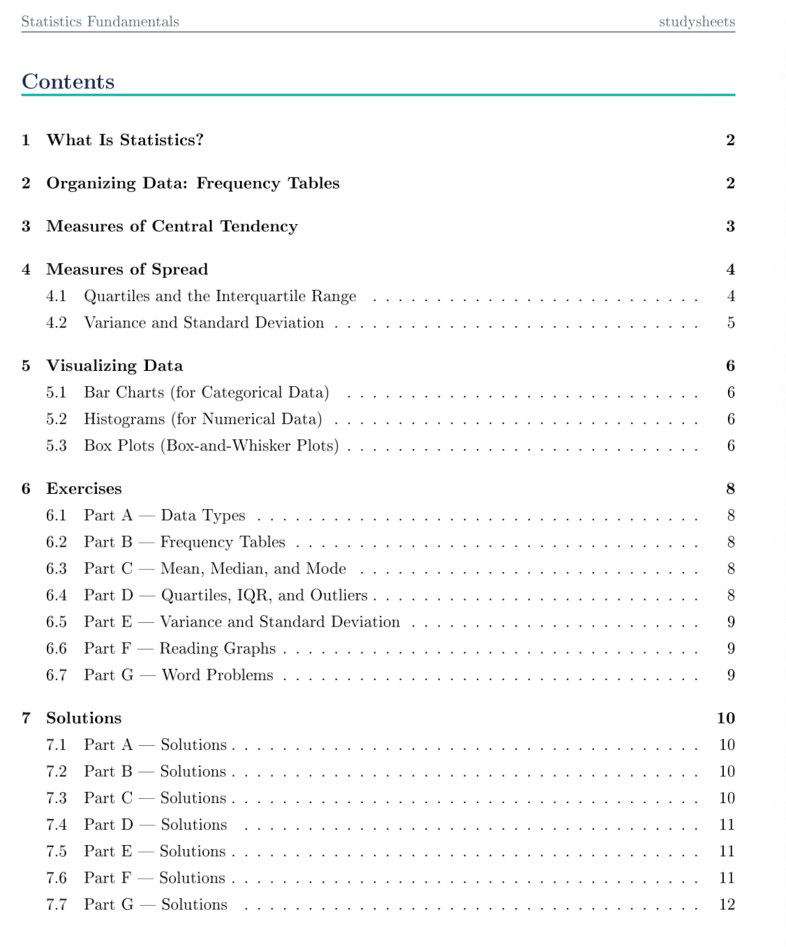 Statistics Fundamentals Study Script